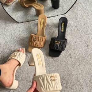 Miu Miu Matelassé Leather Sandals