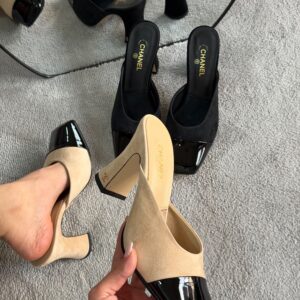 Chanel Mules Suede kidskin And Patent Calfskin