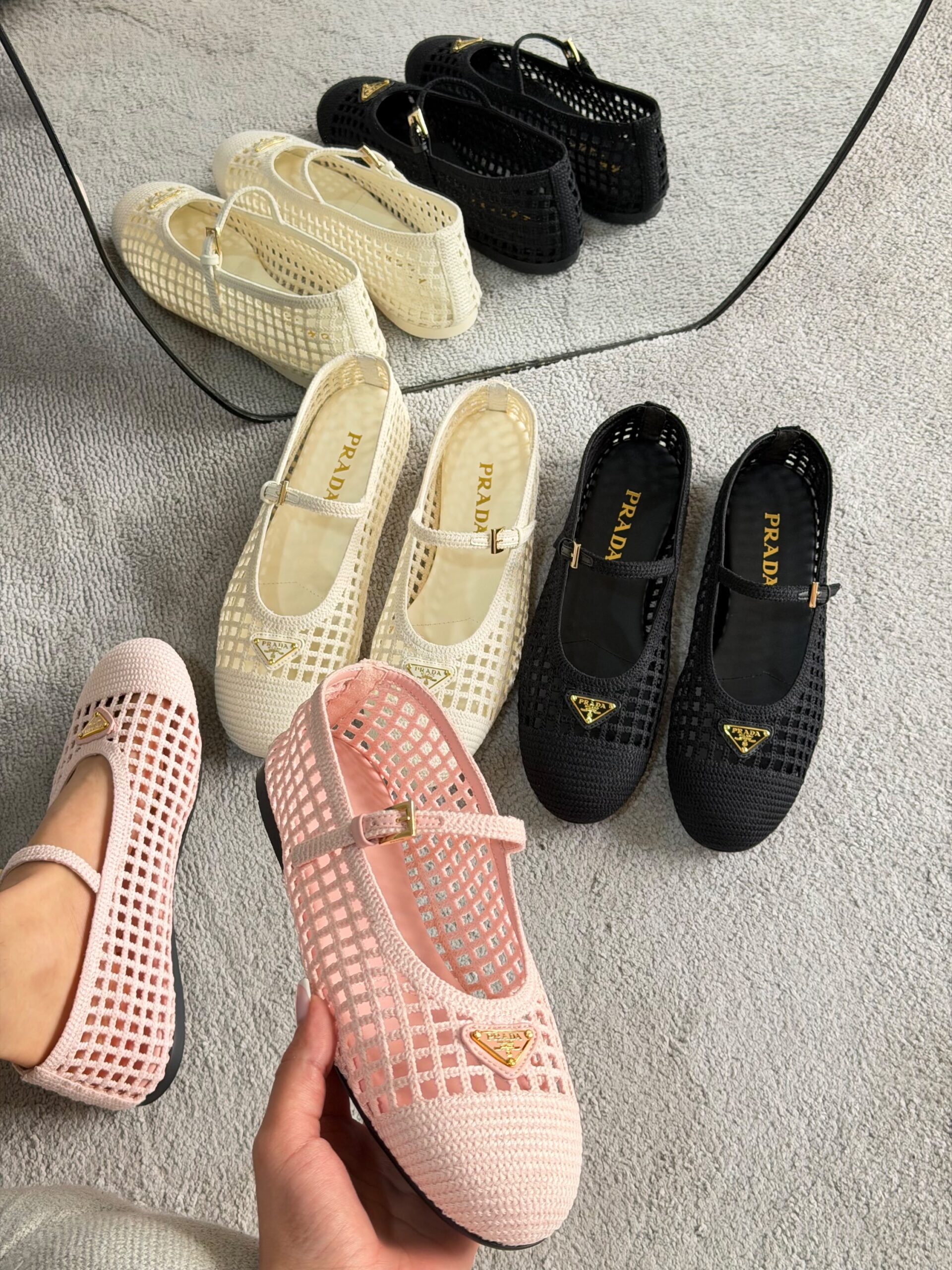 Prada Crochet Ballerinas