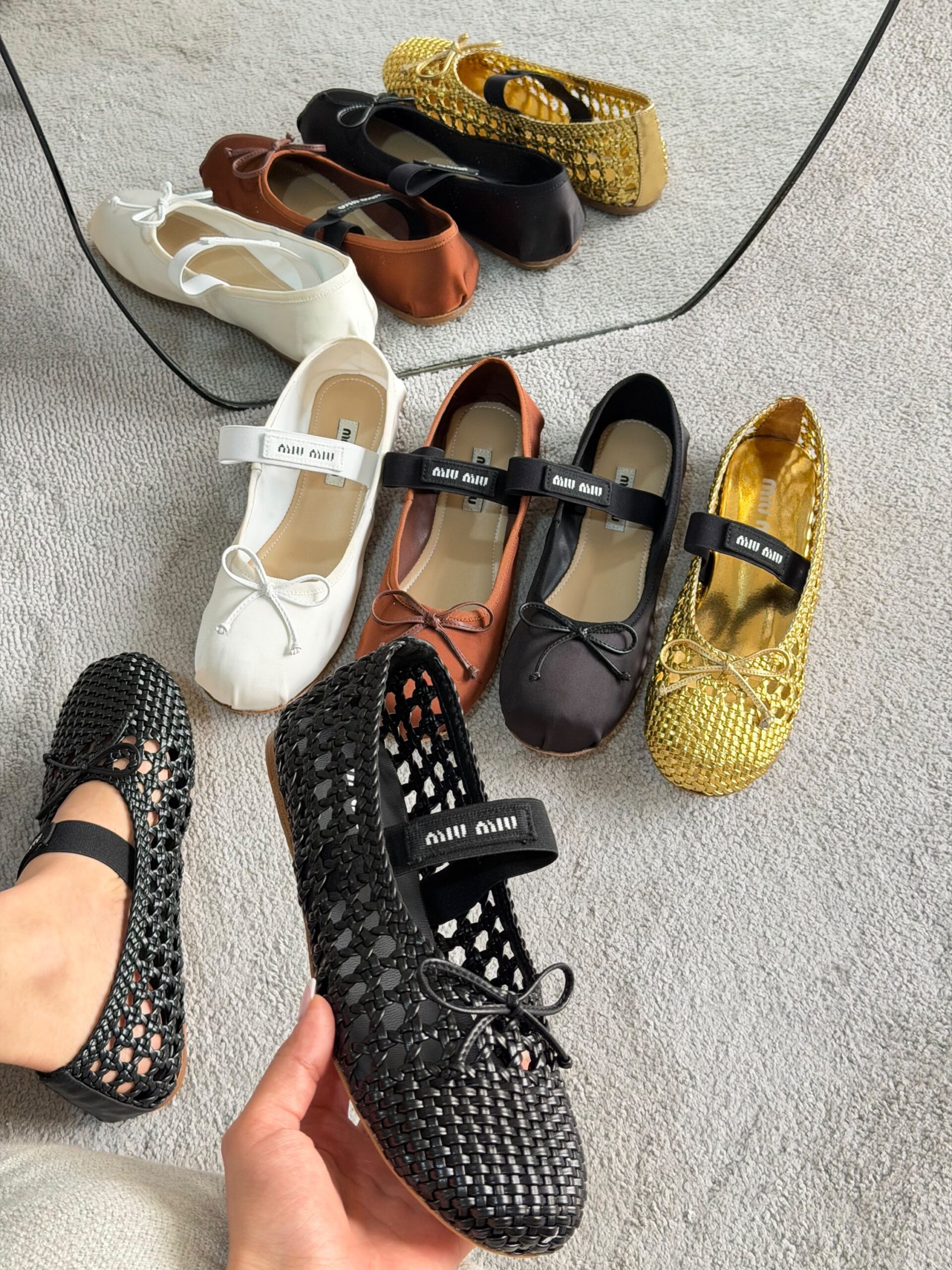 Miu Miu Satin Ballerinas