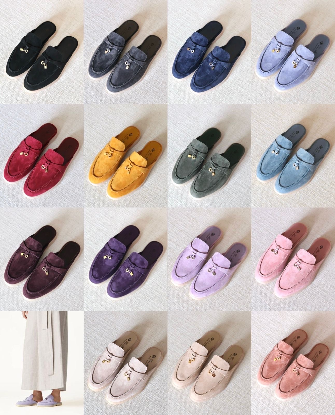 Loro Piana Babouche Charms Walk Mules For Ladies