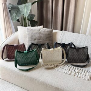 white Goyard Musette Bag Signature Geometric Goyardine Canvas And Matching Leather Trim