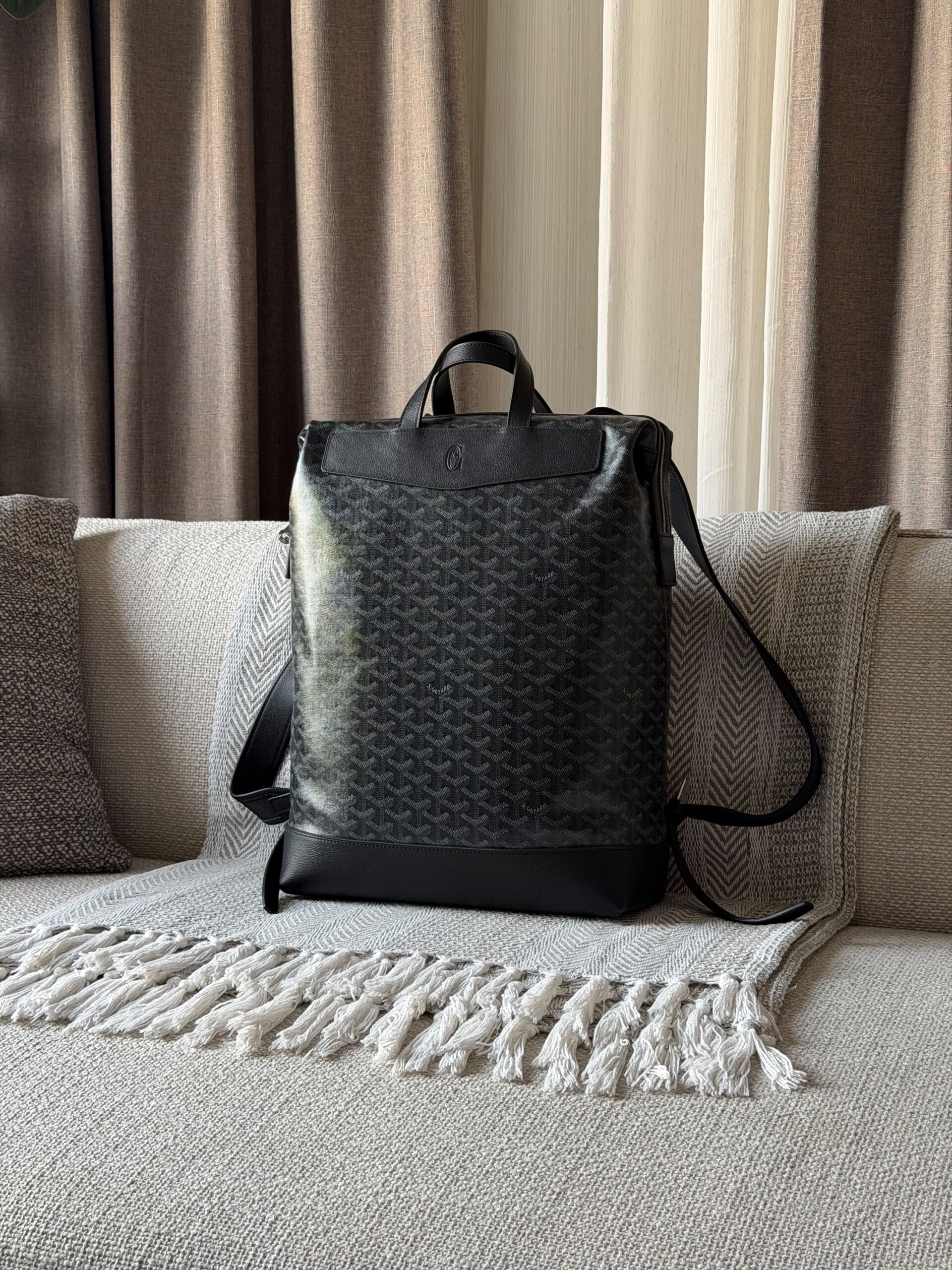 Goyard Cisalpin Backpack Goyardine Coated Canvas With Matching Leather Trim - Image 6
