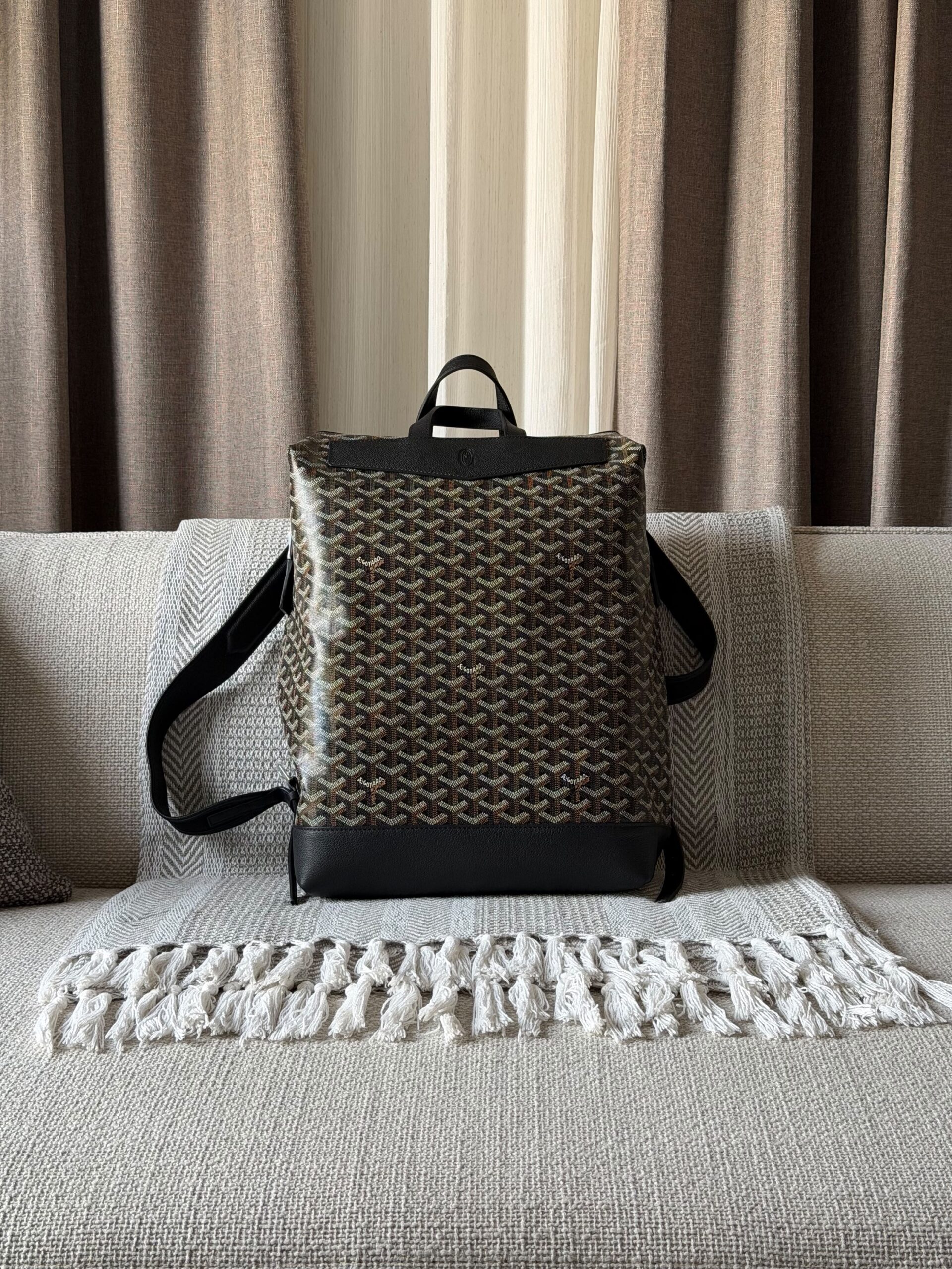 Goyard Cisalpin Backpack Goyardine Coated Canvas With Matching Leather Trim - Image 3