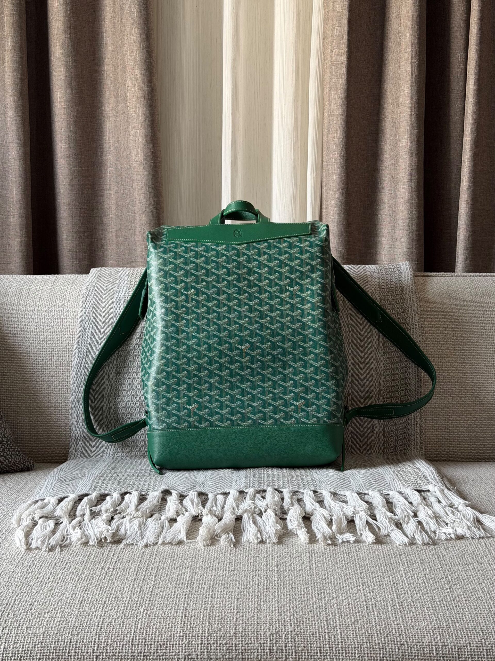 Goyard Cisalpin Backpack Goyardine Coated Canvas With Matching Leather Trim - Image 4