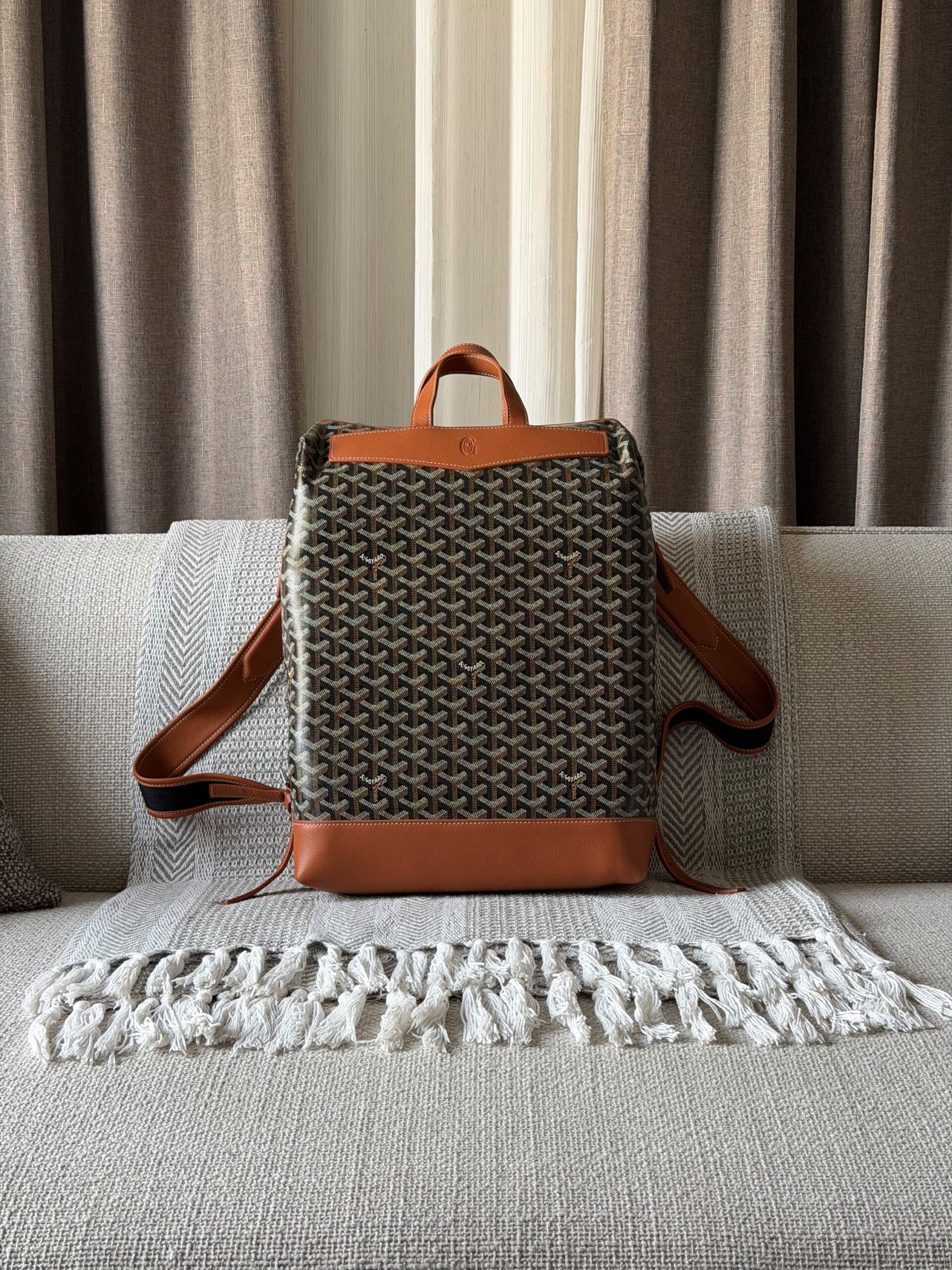 Goyard Cisalpin Backpack Goyardine Coated Canvas With Matching Leather Trim - Image 5