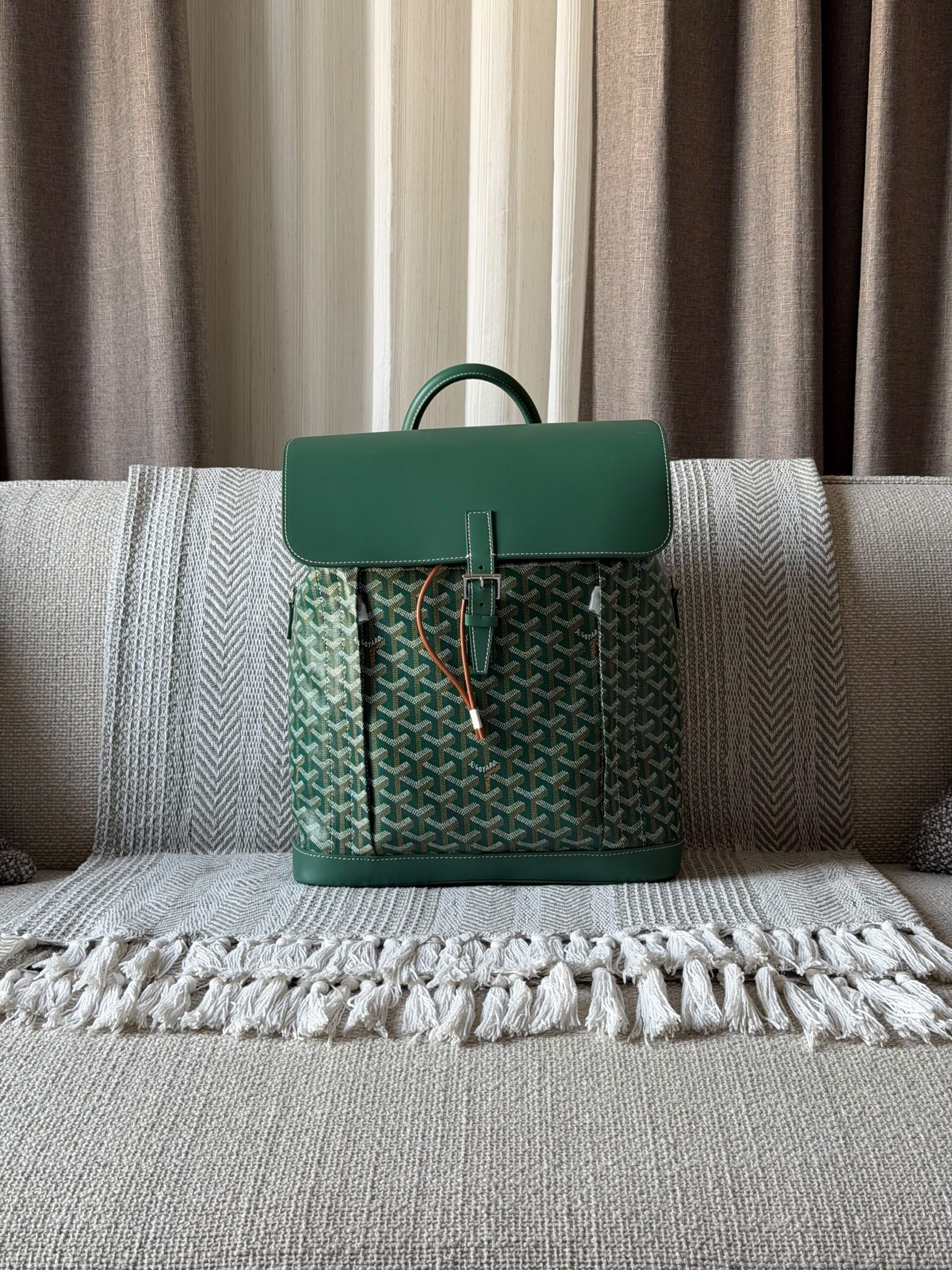 Goyard Alpin MM Backpack In Calfskin And Goyardine Canvas - Image 6