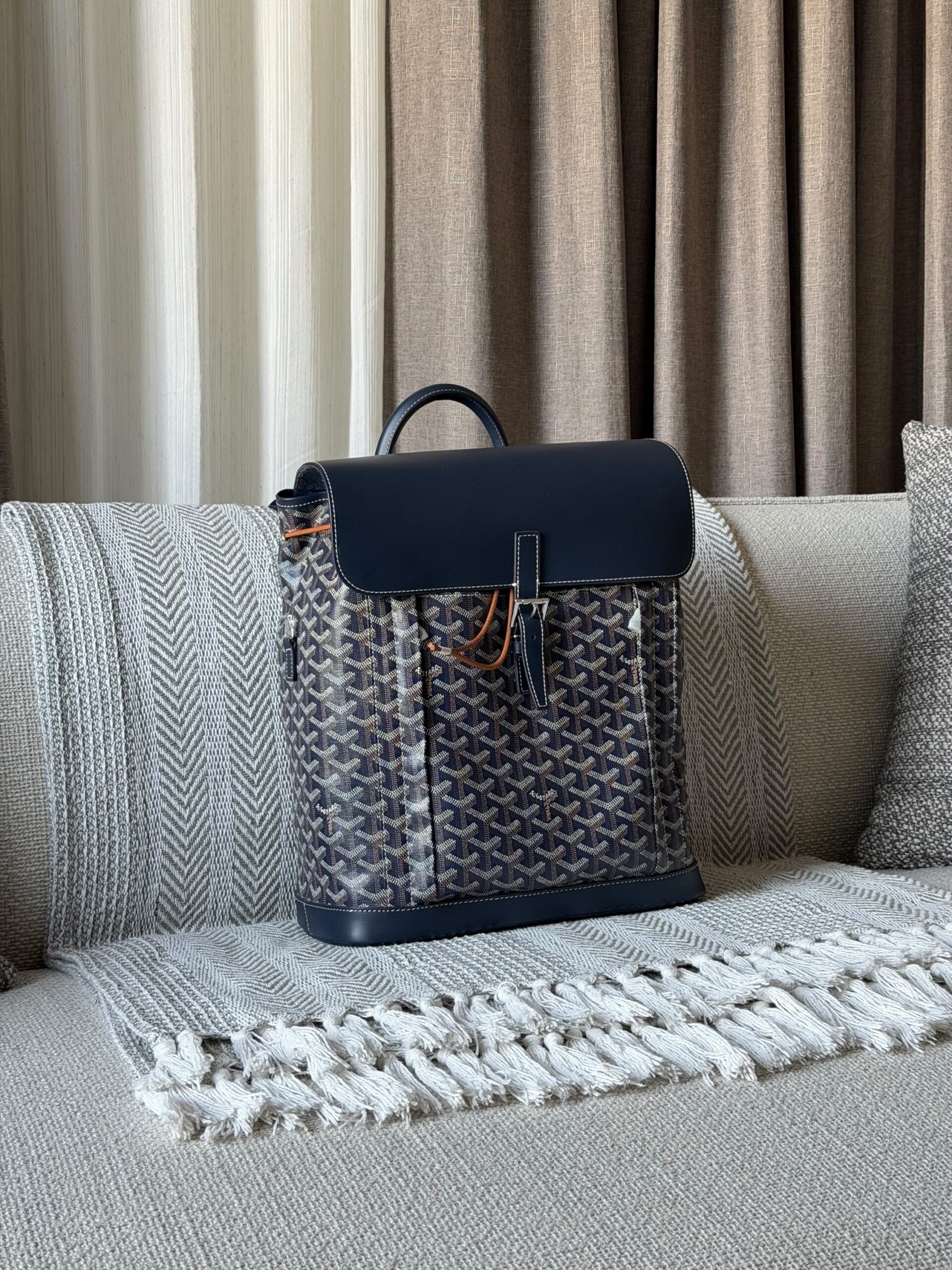 Goyard Alpin MM Backpack In Calfskin And Goyardine Canvas - Image 4