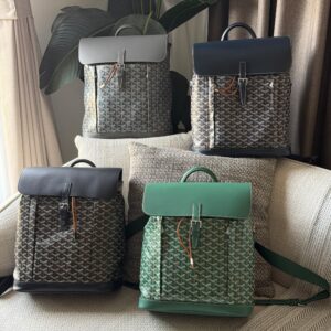 Goyard Alpin MM Backpack In Calfskin And Goyardine Canvas
