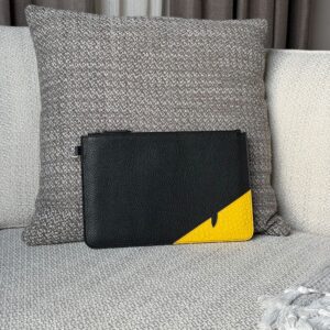 Leather Fendi Corner Bugs Pouch