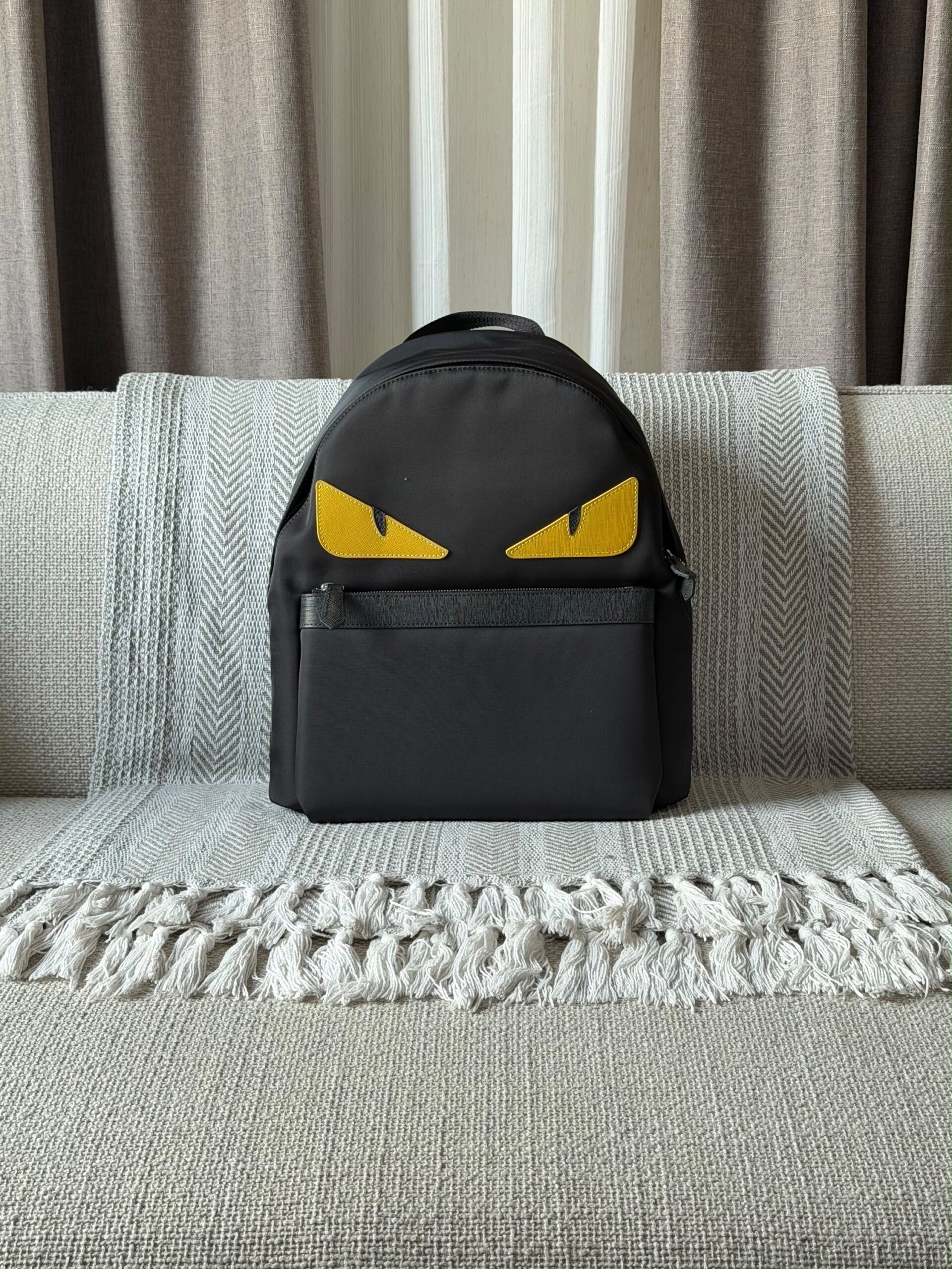 Fendi Black Nylon Monster Eyes Backpack