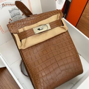 crocodile-leather Hermès backpack