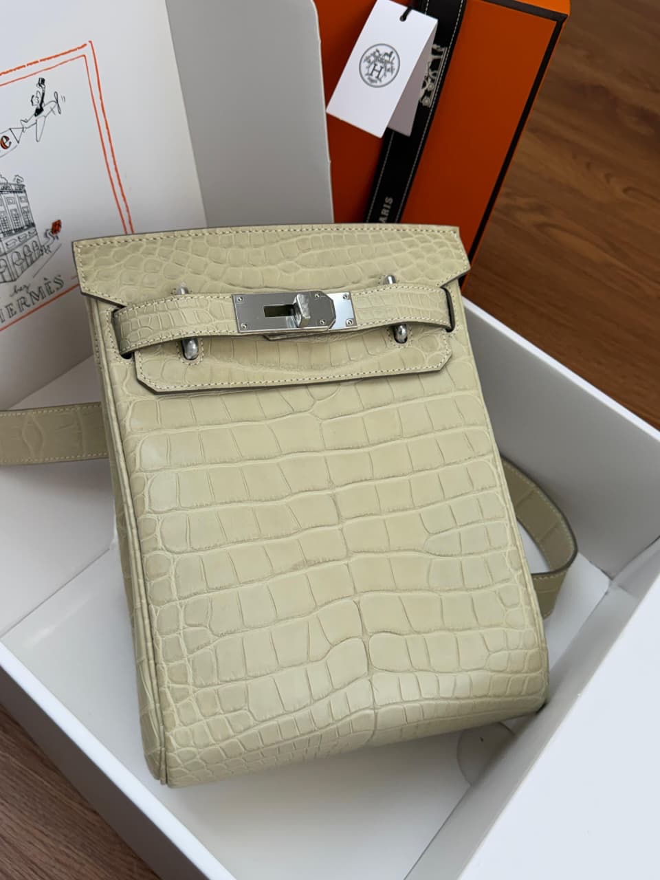 crocodile-leather Hermès backpack - Image 6