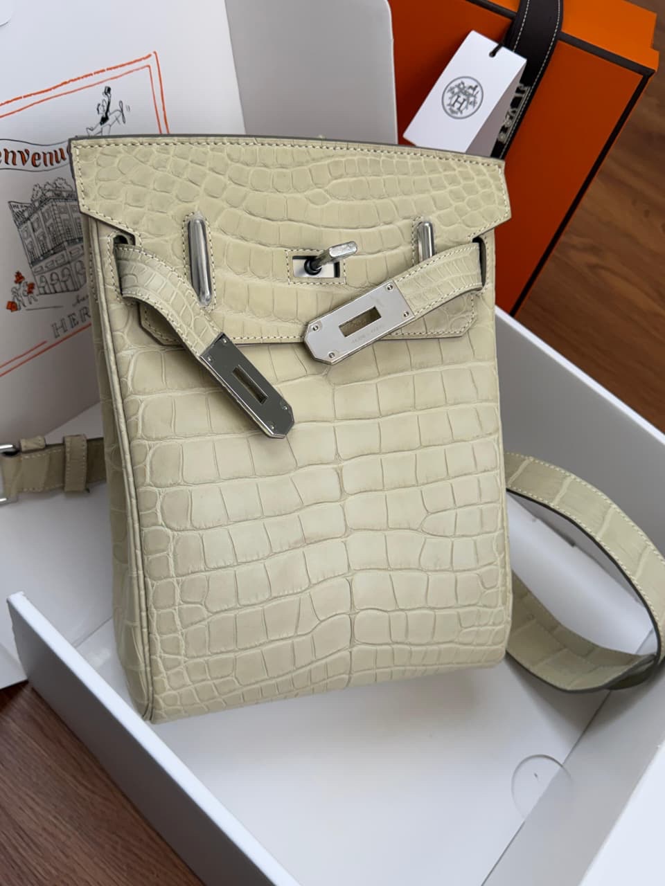crocodile-leather Hermès backpack - Image 7
