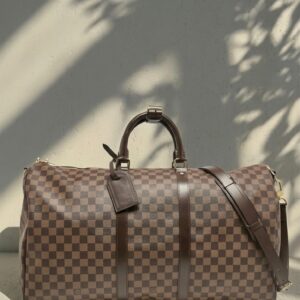 Louis Vuitton Damier Ebene Keepall Bandoulière Duffel Bag