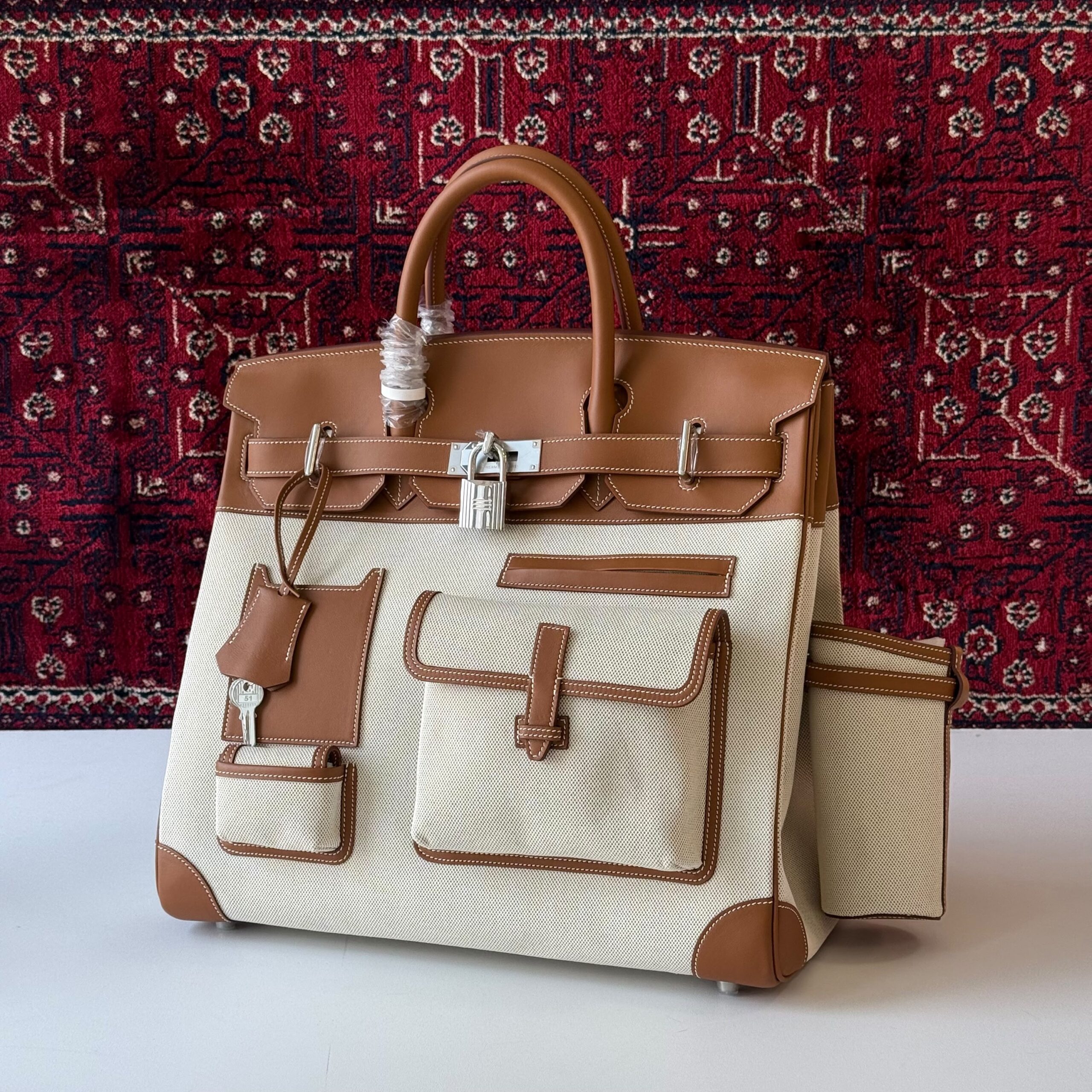Hermès HAC Cargo 40 in Toile H And Leather