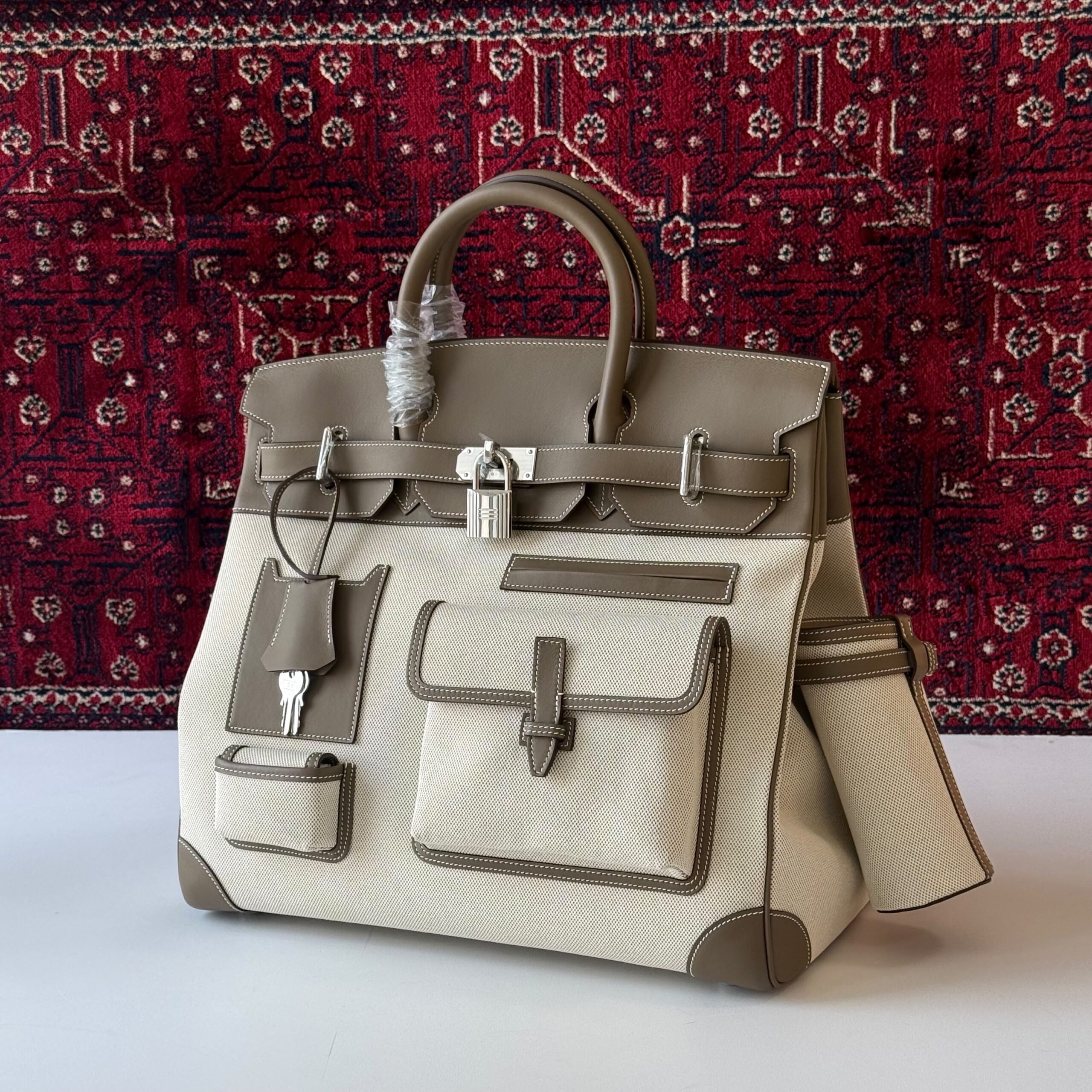Hermès HAC Cargo 40 in Toile H And Leather - Image 3