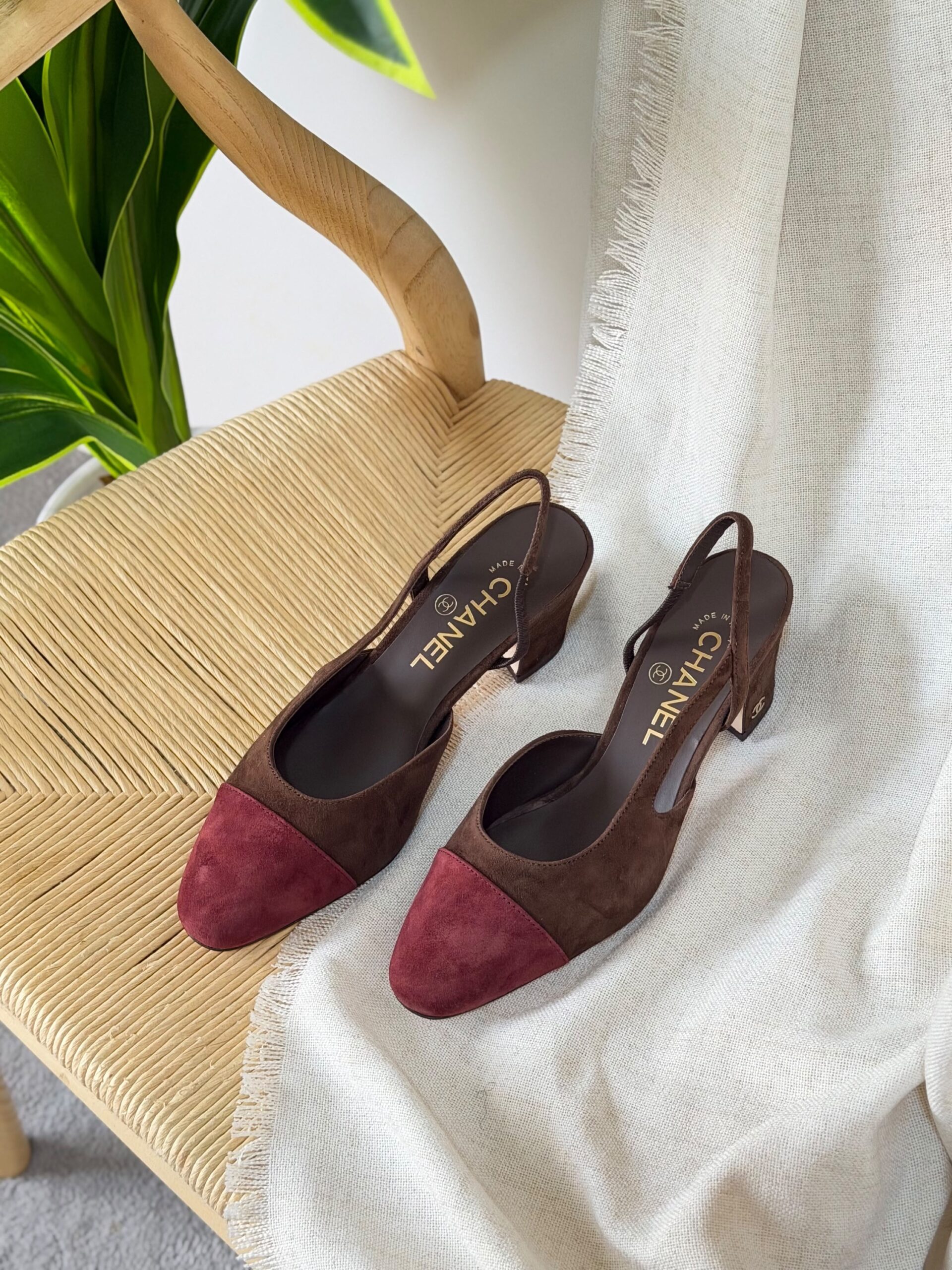 Chanel Suede Slingback Pumps - Image 4