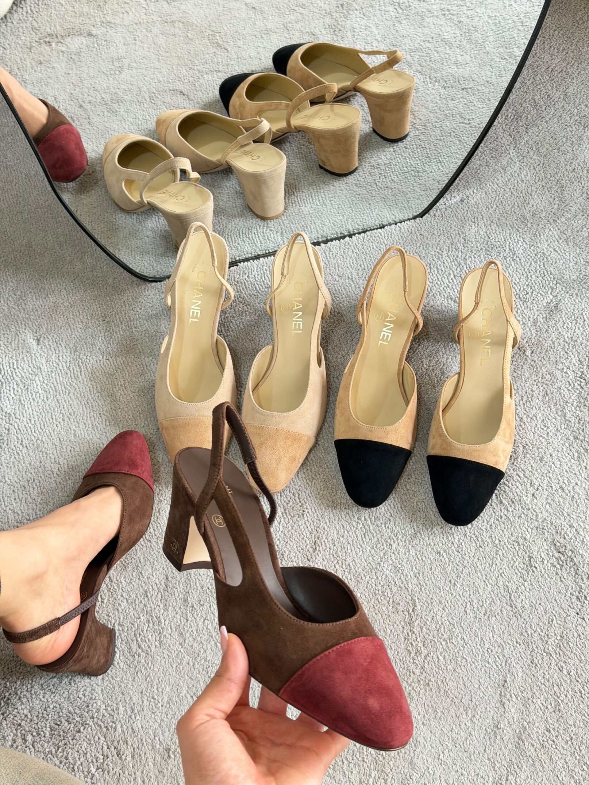 Chanel Suede Slingback Pumps