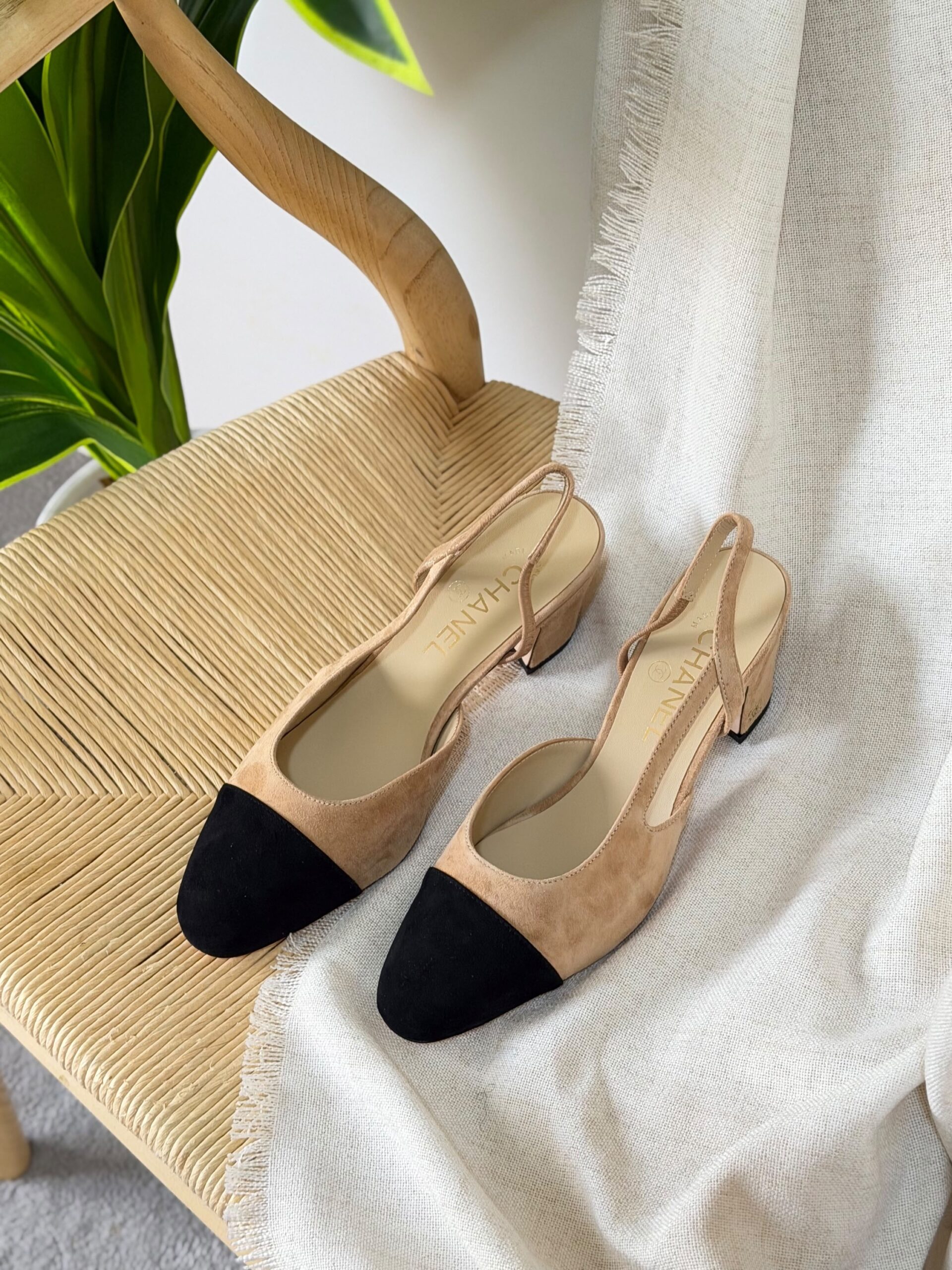 Chanel Suede Slingback Pumps - Image 8