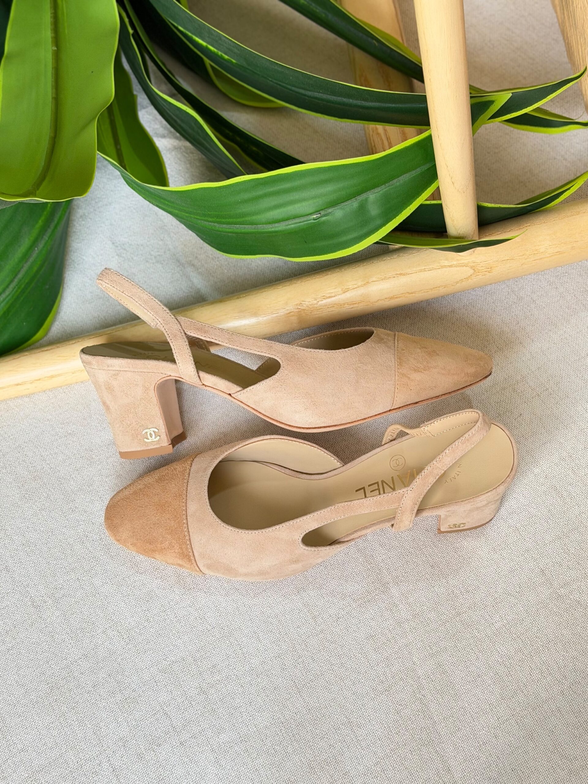 Chanel Suede Slingback Pumps - Image 6