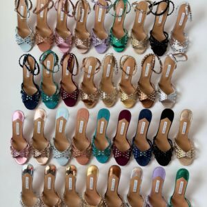 Aquazzura Crystal-Embellished High-Heel Sandals And Mules